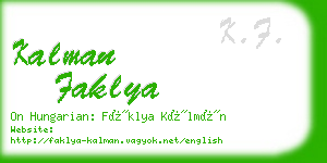 kalman faklya business card